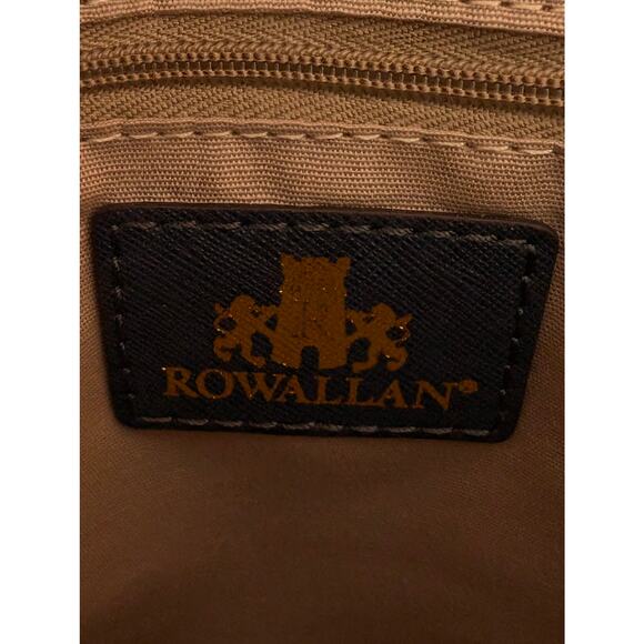 NWT Rowallan of Scotland Addie Shoulder Bag Navy Emerald White Leather Purse - Picture 8 of 12